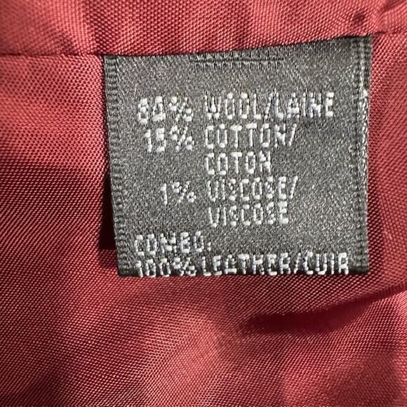 Tweed Burgundy Sz 4 Wool Blend Classic Fit Skirt Suit Acadamia Clueless Preppy - Picture 14 of 16